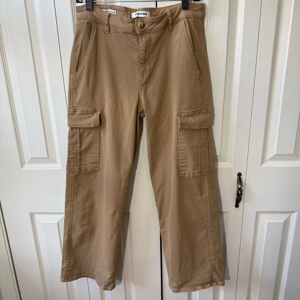 Vigoss Tan Cargo Straight Jeans Multiple Pockets Women’s Size 30